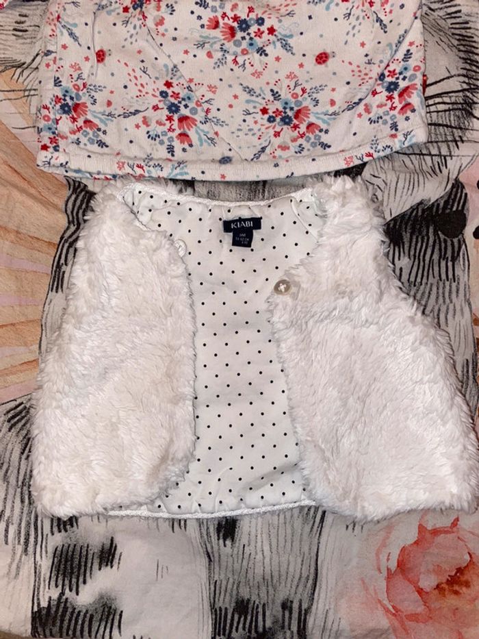 Ensemble t-shirt et gilet fausse fourrure, Sergent Major, 3 mois. - photo numéro 3