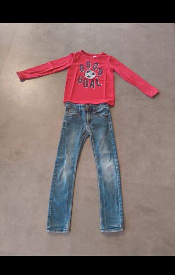 Ensemble 6 ans jean et tee-shirt manches longues Okaidi, Très bon état 