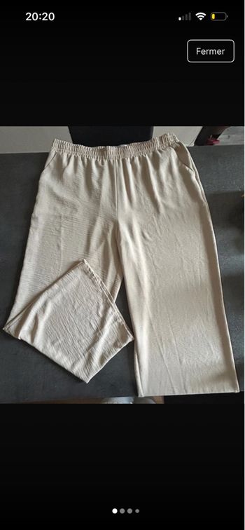 Pantalon large beige