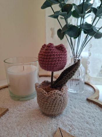Pot tulipe en crochet 