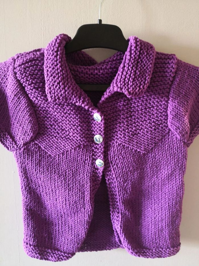 Bolero violet fait main