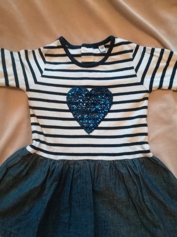 Robe marinière à paillettes 12 mois