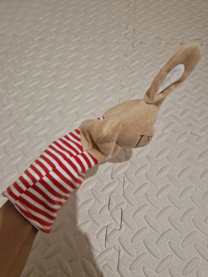 Peluche marionnette lapin très bon état - photo numéro 2