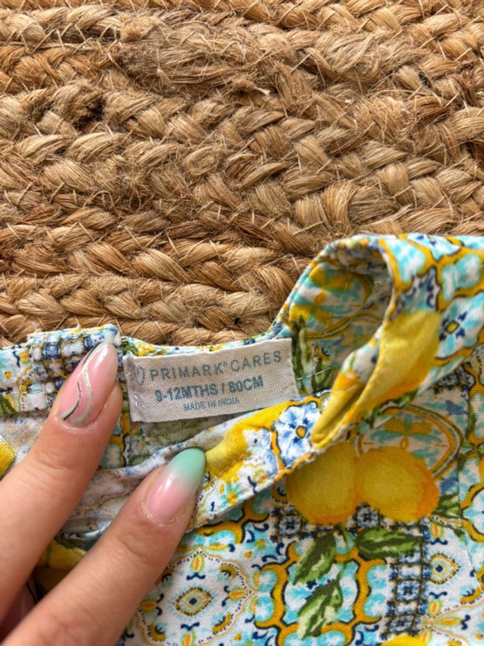 🌺Robe manche courte motif ancien avec citron Taille 9-12mois/80cm🌺 - photo numéro 4