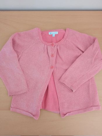 Gilet rose à paillettes 24 mois