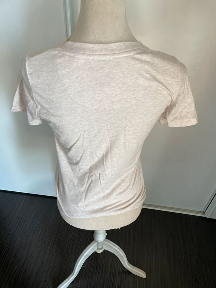 T-shirt Beige col V Hikaro TS - photo numéro 4