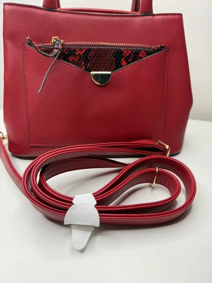 🌹 Magnifique sac à main  / Bandoulière - Bordeaux - rouge / avec petite pochette 🌹 - photo numéro 6