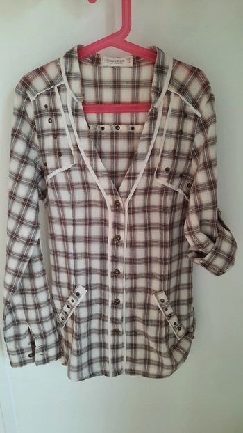 Chemise ton beige marron