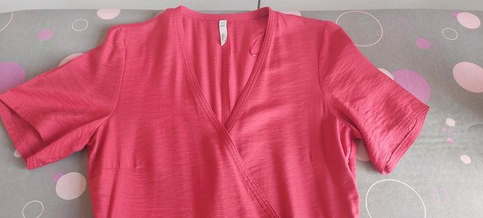 Superbe robe longue Mango XS rouge foncé coupe portefeuille très bon état - photo numéro 5