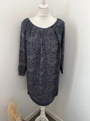 Robe à motifs en soie Maje L comme neuve