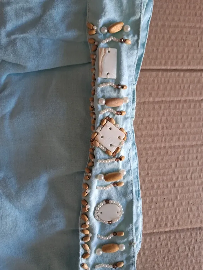 Jupe ample turquoise doublée - photo numéro 5