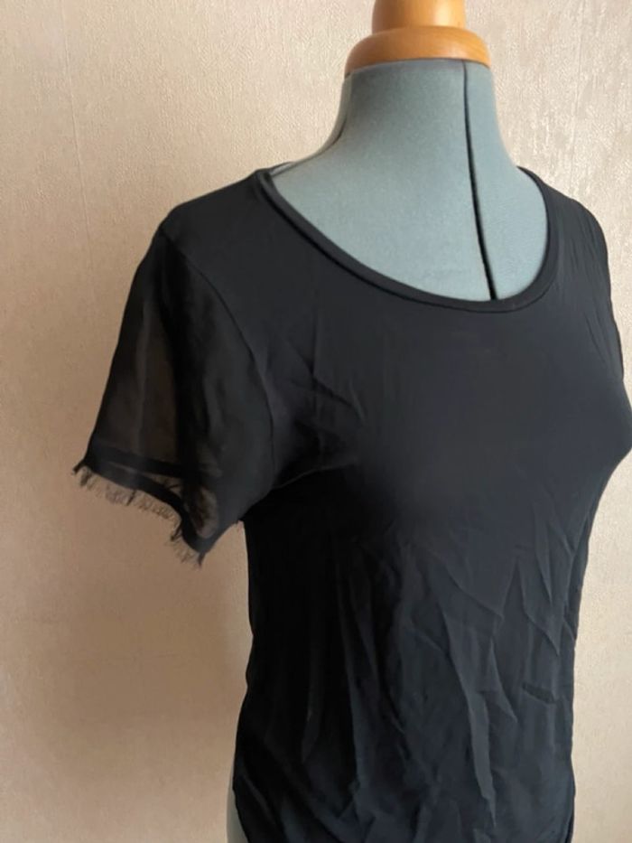 Top bi-matière fluide blouse t shirt 36 - photo numéro 4