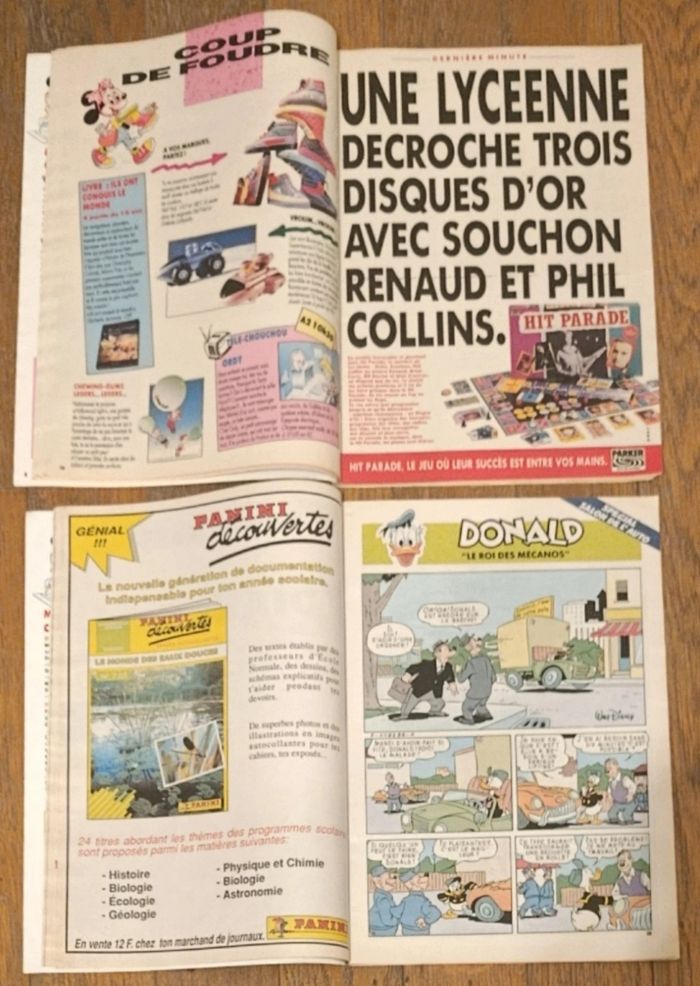 Lot de 2 journaux de Mickey avec Cadeaux vignettes panini découvertes fin 80 début 90 vintage - photo numéro 5