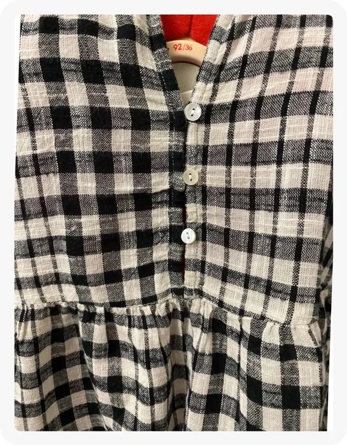 Robe babydoll à carreaux noir et blanc Mango - photo numéro 3