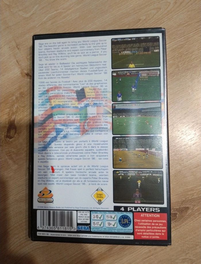 Wolrd league soccer '98 Sega Saturn - photo numéro 2
