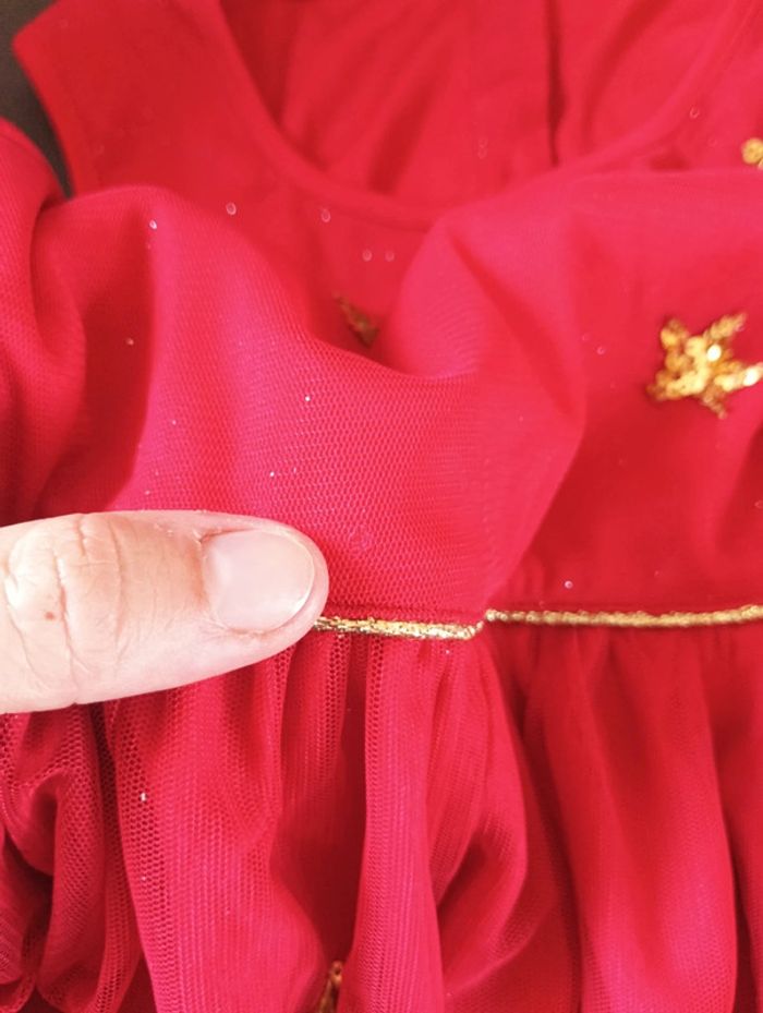 Robe de fête soirée anniversaire mariage Noël Fille 8 ans étoiles tulle paillettes Fpc - photo numéro 3