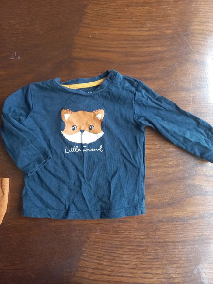 Lot 2 t-shirts manches longues "renard" - photo numéro 2