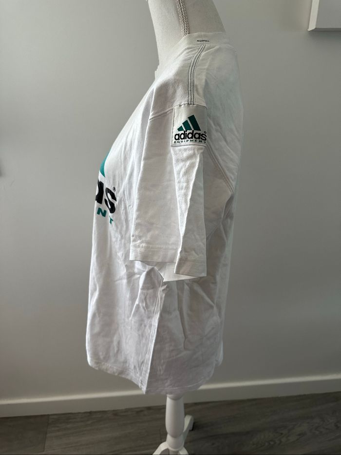 T-shirt blanc et vert Adidas Equipment Vintage T38 M - photo numéro 3