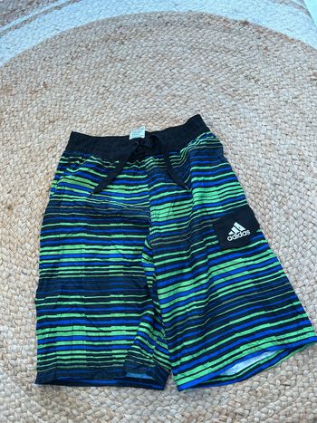 Short de Bain Garçon Adidas Noir et Vert | Taille 12 ans | Très Bon État | BS1260