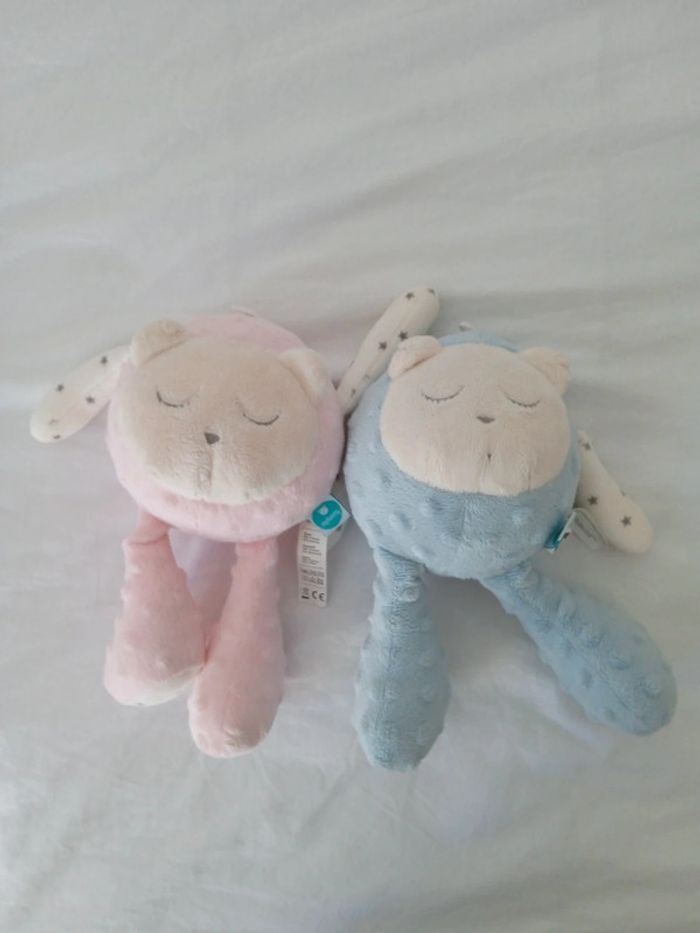 Lot de 2 peluches My Hummy un rose et un bleu