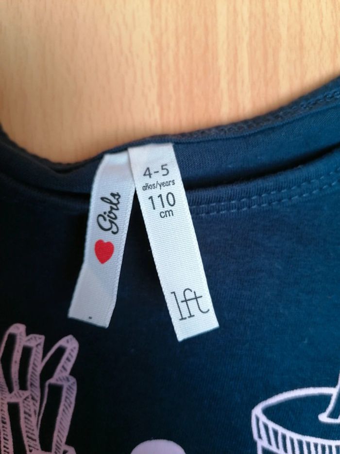 T-shirt Lefties bleu marine et texte rose - photo numéro 5