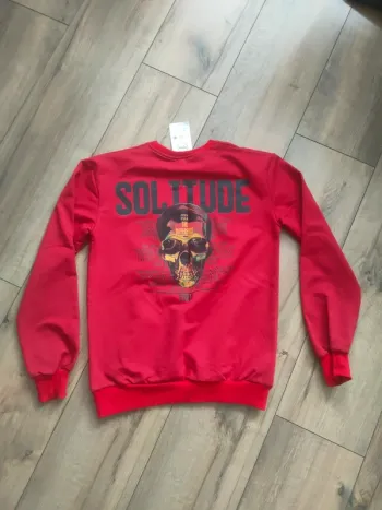 Pull fin homme rouge tête de mort S Adriano neuf