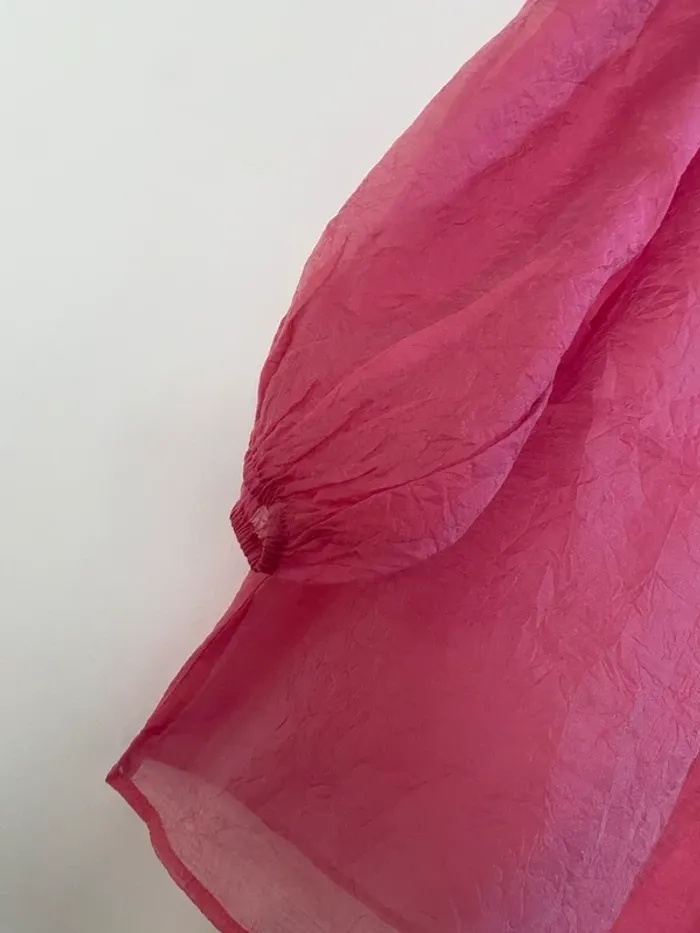 Haut top blouse rose effet froissé taille S H&M Neuf - photo numéro 6