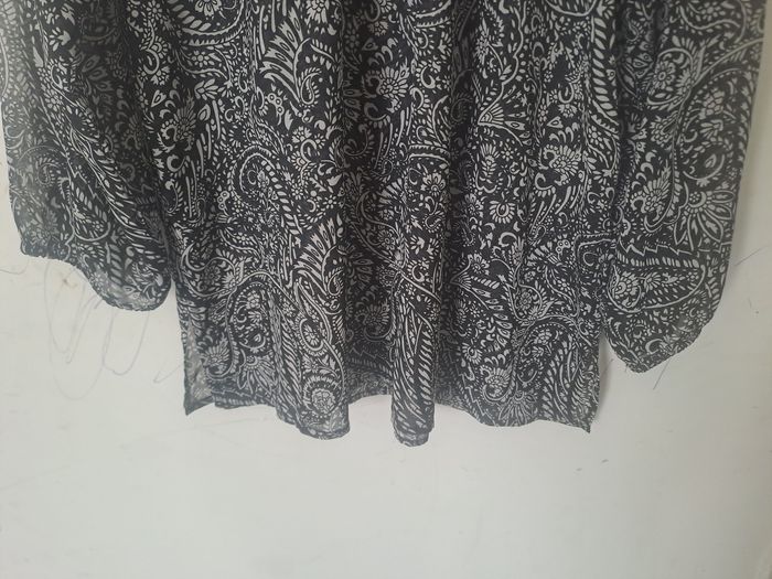 Blouse légère noir blanc transparent Gemo Taille 42 - photo numéro 4