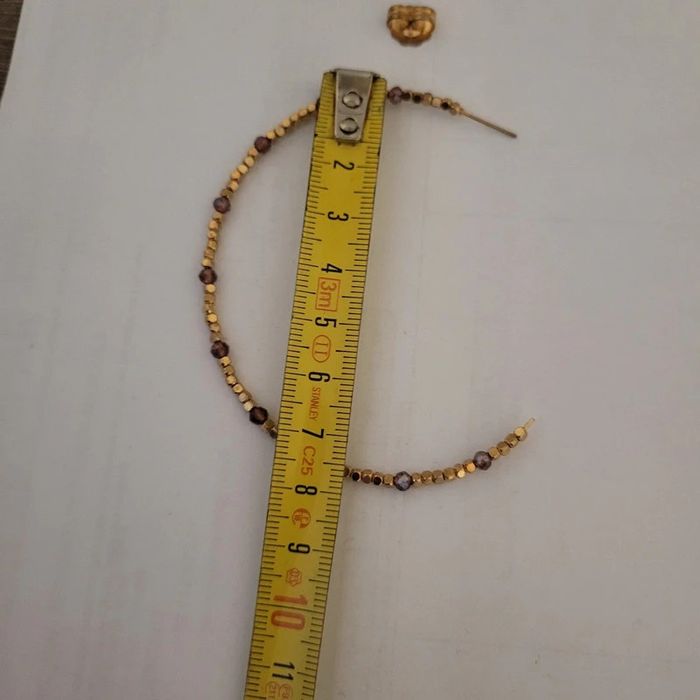 Demi créoles perles dorées - photo numéro 4