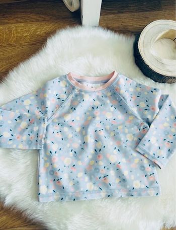 Maillot bain t-shirt manches longues Anti uv neuf 6-12mois