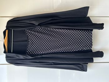 Tee-shirt noir à pois blancs - Taille 50/52