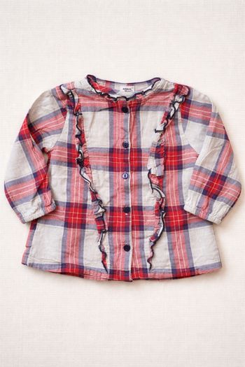 Chemisier à carreaux manches longues