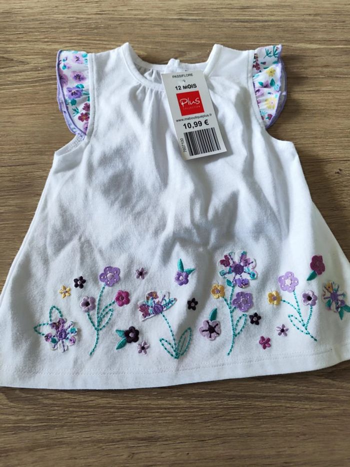 Robe d'été blanche fleuri 12 mois Passiflore Plus Collection