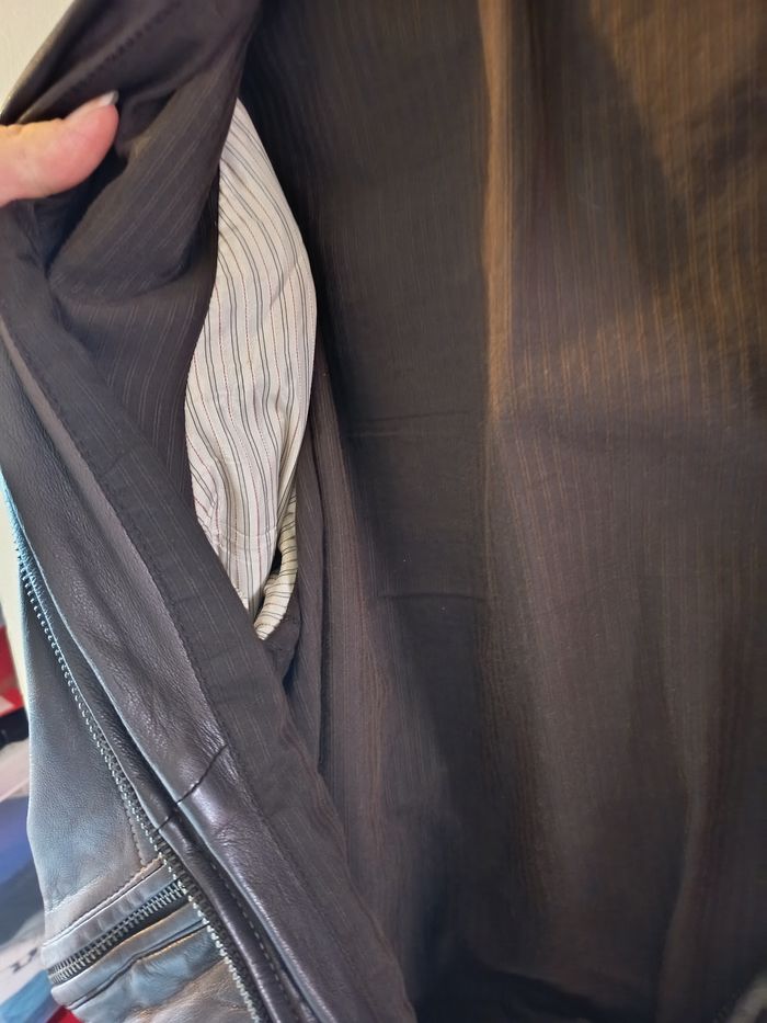 Veste cuir marron - photo numéro 4