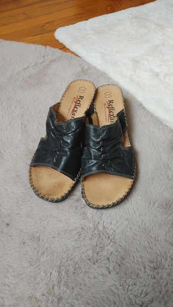 Mule en cuir très confortable noir