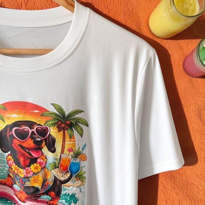 TEE shirt teckel surf tropique taille M neuf - photo numéro 4