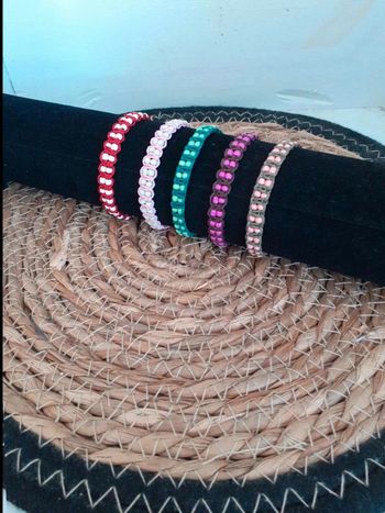 Bracelet macramé perles double  rang n°14