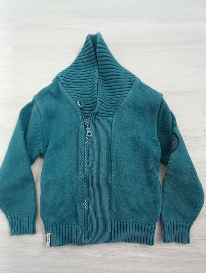 Gilet turquoise Okaidi 4 ans garçon