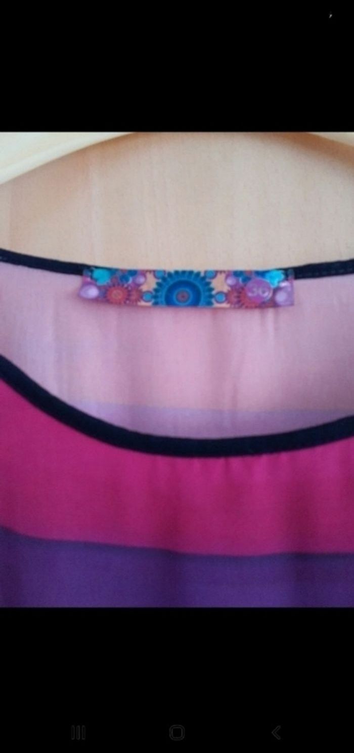 Belle robe desigual t 36 noire multicolore - photo numéro 3