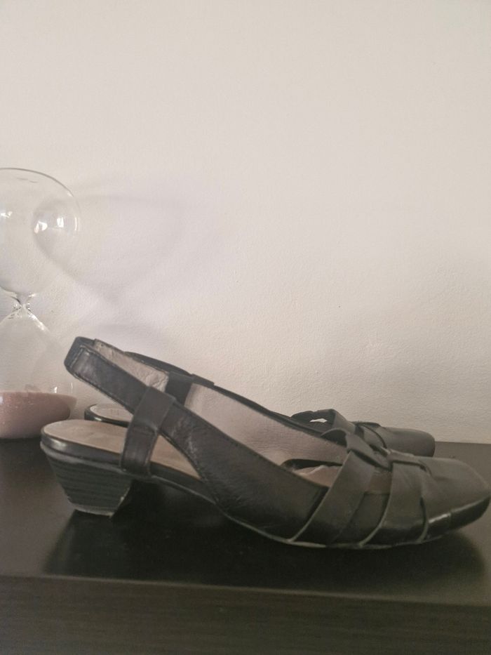Sandales petit talon noire - photo numéro 3