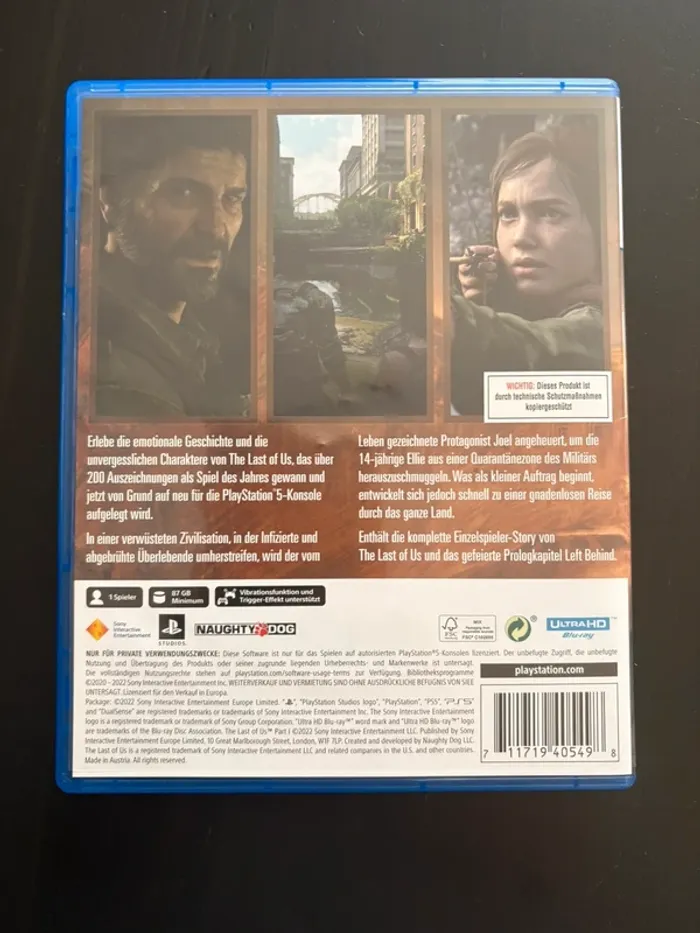 PS5 – The Last of Us Part 1 (boîte allemande, jeu multilingue) - photo numéro 2