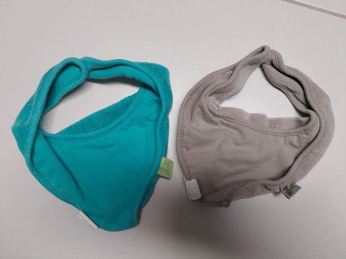 Lot de 2 bavoirs bandana bébé - photo numéro 2
