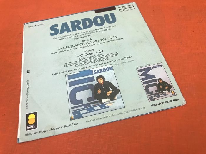 Vinyle 45 tours Michel Sardou La génération loving you (1981) trema 410154 - photo numéro 3