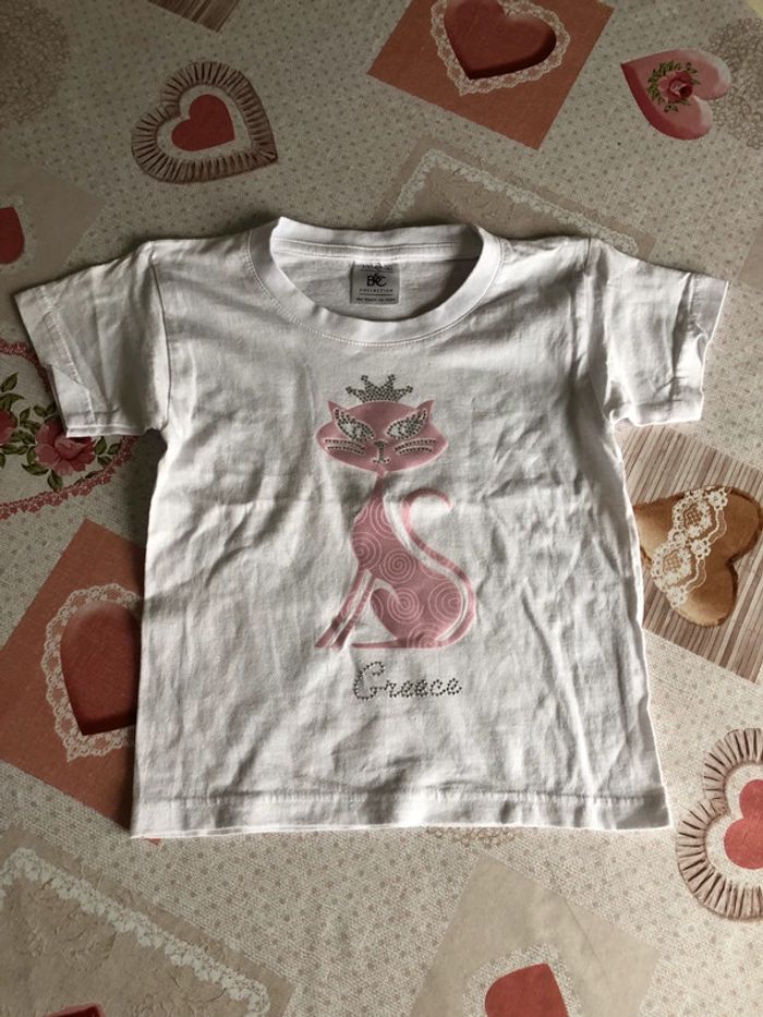 Tee shirt chat strass