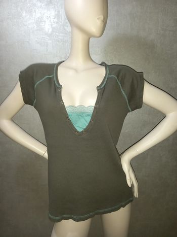 tee shirt gris et bleu in extenso taille 46/48