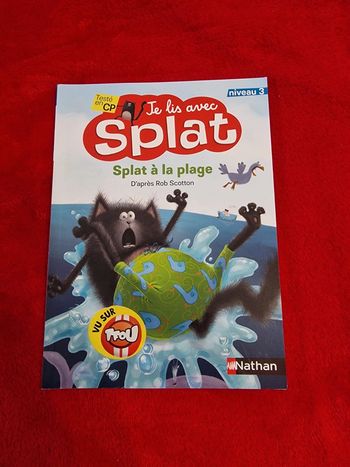 Livre je lis avec splat, splat à la plage