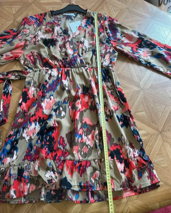 Robe femme robe fluide femme robe kaki femme robe été femme robe automne femme taille 42 taille 44 - photo numéro 3