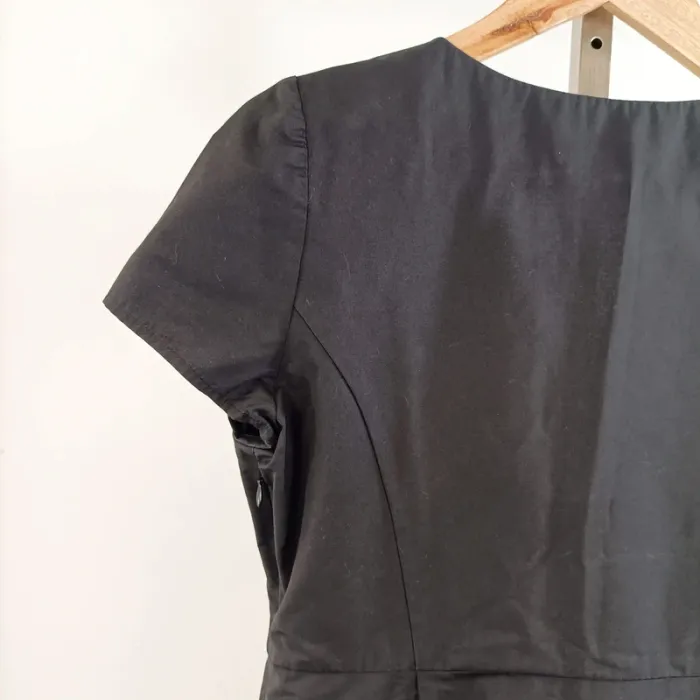 Robe noire Comptoir des Cotonniers coton col fendu coupe droite chic taille 42 A1307 - photo numéro 7