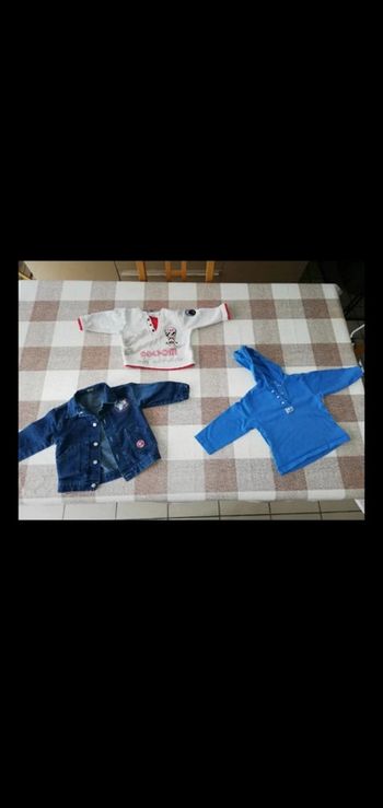 Lot 3 pcs en  12 mois 2 sweats et une veste en jean
