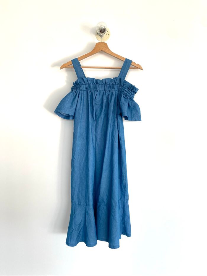 Robe bleue épaules  dénudées »boutique indépendante « 14 ans - photo numéro 3